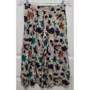 Vtg Sophisticates Jonathan Martin Pleated Midi Skirt Autumn Floral Cottagecore 6